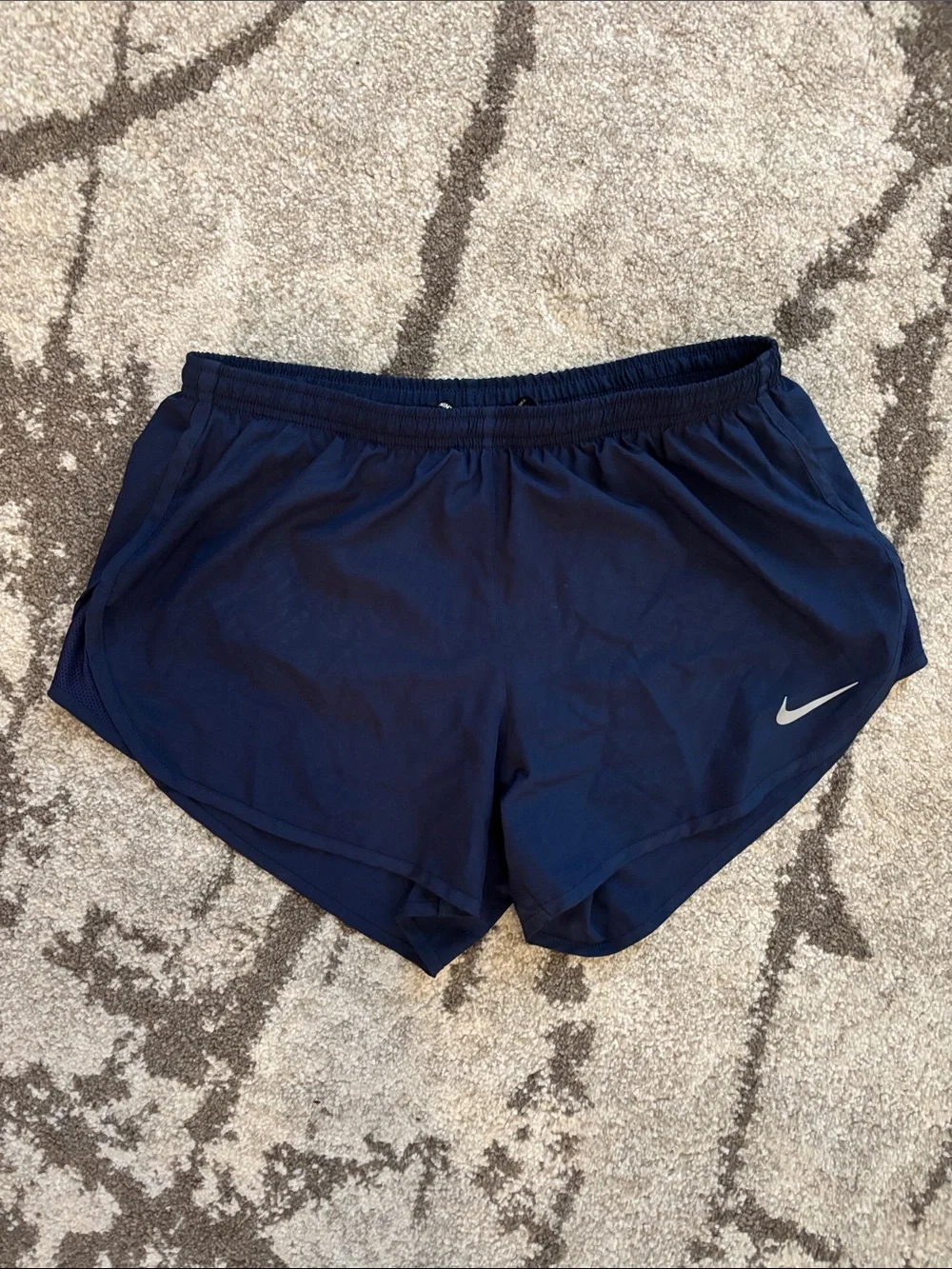 Nike Women's Navy Athletic Running Shorts with Reflective Swoosh